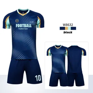 Anpassbare Fußballmannschaftssets Fußballuniformen gelb blau Fußballtrikot für Jugendliche