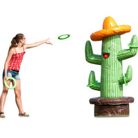 Jeu de lancer d'anneaux gonflable en PVC en forme de cactus, ludique et commercial, jeu sportif gonflable d'extérieur, jeux de carnaval gonflables pour événements et enfants