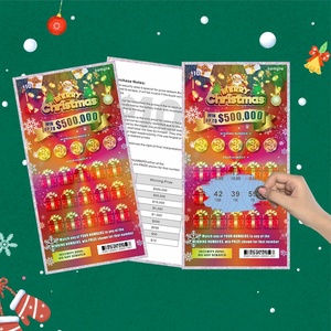 Cartes à gratter personnalisées sur le thème de Noël, impression numérique, effet laser, billets de tombola, billets de loterie à gratter - Product Image 1
