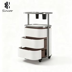 French Hot Sale Three-tiered Multi-Function Salon Trolley Special <b>Tool</b> Storage Cabinet Barber Shops Luxury Hair Salon <b>Cart</b> - Product Image 6