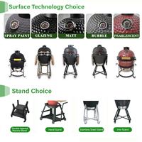 Auplex Big Green Kamado Barbecue de jardin de 23.5 pouces avec cuisinière à vapeur et gril multifonctions