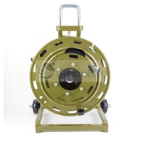 Chariot de déroulement portable tactique en métal Gimbo BX-02 vert foncé pour câble à fibre optique blindé FTTH/FTTB/FTTX