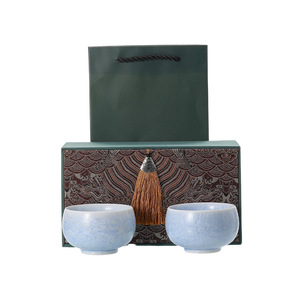 <b>Ice</b> Crystal Glaze <b>Master</b> Cup Teacup Set Ceramic Gift Box Business Gifts Traditional Chinese Design Heat Resistant - Product Image 5