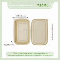 Herbruikbare, recyclebare bamboe/PLA go-to containers, BPA-vrij, PFAS-vrij, biologisch afbreekbaar plastic, lunchboxen voor afhaal, magnetronbestendig