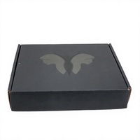 Cajas de Envío Autosellables Corrugadas Negras Plegables para Empaque de Pelucas con Opciones de Relieve Brillante/Mate y Lámina Dorada