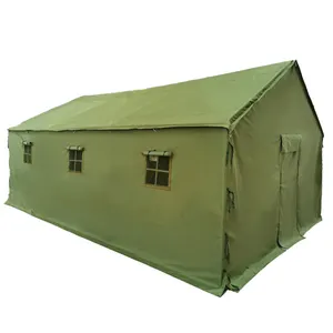 Manufacturer Customized Green Tent House Large Canvas Camping Task Disaster Relief Cotton Canvas Tents