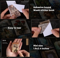 Individuell Bedruckte Washi-Sticker-Bücher-Set für Ästhetische Tagebücher, Scrapbooks, Bullet Journals, Planer, Schreibwaren und Bastelgeschenke