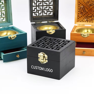 수제 소나무 피라미드 향 버너 세트, 아랍 향 공예품 및 양초용 나무 스틱 홀더 버너 박스 포함 - Product Image 3