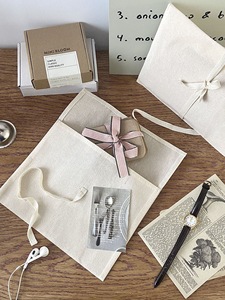 ถุงผ้าฝ้ายออร์แกนิคแบบซองจดหมาย ใช้ซ้ำได้ สำหรับใส่แปรงแต่งหน้า กระเป๋าสตางค์ ถุงเก็บของ ถุงเก็บถุงเท้า - Product Image 2