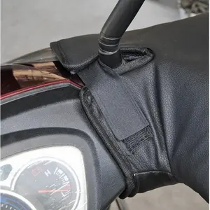 Motorcycle Winter Cartoon PU Leather Waterproof Electric Motorcycle Handlebar Warm Gloves Motorbike Handle Cover