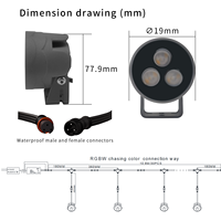 Potente foco LED para jardín con control WiFi en la nube, 3W 12V RGBW, reflector blanco navideño, foco LED para exteriores.