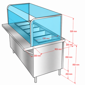 Loncheras Calientes Personnalisées en Acier Inoxydable 201 pour Buffet Électrique avec Vitrine d'Exposition - Product Image 1
