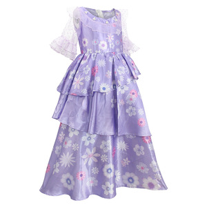 Vestido de princesa Isabella, vestido de baile floral morado, disfraz para niños y adultos, vestido de actuación de cosplay para mujer - Product Image 3
