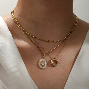 Foto del producto proporcionada para importadores globales: Collares de perlas chapados para mujer, pieza de inversión auténtica, ecológica e impermeable. - Product Image 2