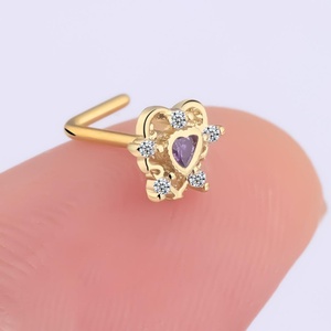 PiercingStories Bijoux de piercing pour le corps en acier inoxydable en forme de L - Product Image 2