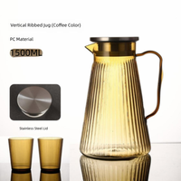 Carafe en acrylique PC transparente, grande capacité, design simple, pour jus et boissons, idéale pour restaurants