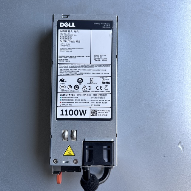 Original Genuine for Server DC Power Supply for R920 R820 1100W E1100D-S0 AA27120L E 5G4WK Y1MGX 02RN7 06RYJ9