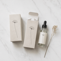 Boîte à Huiles Essentielles en Papier Minimaliste, Emballage Écologique d'Aromathérapie, Boîte Cadeau Moderne Simple en Marbre Blanc pour Huiles Essentielles