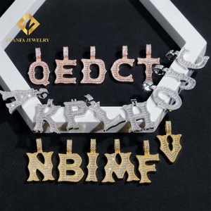 Joyería Hip Hop al por Mayor, Envío Directo, Plata de Ley 925, Diamante Moissanita VVS1 con Corte Baguette, Colgante con Inicial de la A a la Z para Hombre - Product Image 6