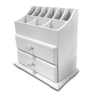 Tiroirs organisateur de cosmétiques en bois blanc finition laquée accessoires de beauté support de rangement pour la maison salle de bain pour l'organisation de bijoux