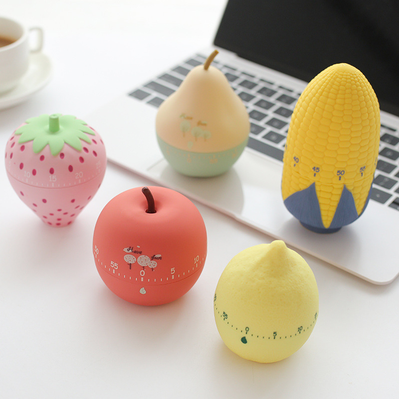 Таймер один час, креативный Симпатичный Пластиковый механический переключатель в форме фруктов и овощей, кухонный таймер с заводным механизмом для напоминания о времени