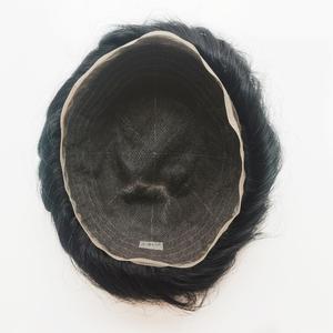 Pas Cher Usine En Gros Noir Couleur Mâle Toupet Postiche <span class=keywords><strong>Perruque</strong></span> De Cheveux Humains Naturels Pour <span class=keywords><strong>Homme</strong></span> - Product Image 4