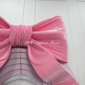 โบว์กำมะหยี่สีชมพูขนาดใหญ่ ลดราคาพิเศษ โบว์ขนาดยักษ์สำหรับตกแต่งงานแต่งงานและฉากหลัง - Product Image 4