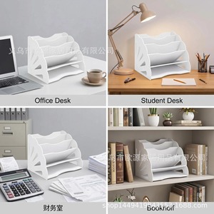 Desktop Curved <b>File</b> Rack 3 Layers Office Organizer Portable Standing Type For Desktop Storage - Product Image 3