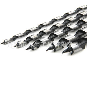 Forets à tarière ZLZ001, longueur 100 mm, acier trempé, tige plate à 3 pans, finition brillante, pour le travail du bois - Product Image 4