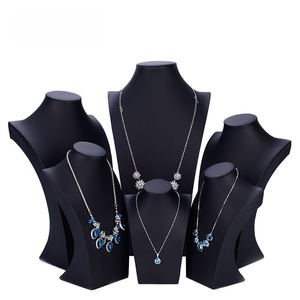 Custom Portrait necklace stand made of velvet linen leather necklace <b>display</b> stand H-shaped jewelry portrait necklace <b>model</b> - Product Image 5