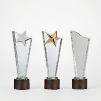 Trophée en cristal transparent personnalisé, design minimaliste, impression UV, vente en gros d'usine, pour cadeaux d'affaires annuels