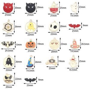 จี้ห้อยคอสไตล์พังก์น่ารักแบบด้านเดียวสำหรับฮาโลวีน  งาน DIY  ทำจากโลหะผสมสังกะสี  ใช้ตกแต่งเครื่องประดับ สร้อยข้อมือ พวงกุญแจ - Product Image 5