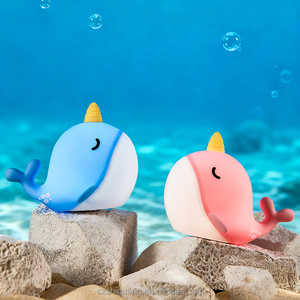 Cute Whale LED Mini <strong>Bedside</strong> Lamp <strong>Touch</strong> Control USB Rechargeable Night <strong>Light</strong> for Kids Room Modern Style - Product Image 4