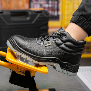 Bottes de travail en cuir mi-hautes à embout d'acier pour hommes, sécurité industrielle, hiver 2026 - Product Image 6