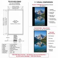 Pantalla LCD IPS de 10.1 Pulgadas, 720x1280, Formato Vertical, 1000 Nits, MIPI de 30 Pines, Pantalla Negra por Defecto, Panel de Control HMI Industrial