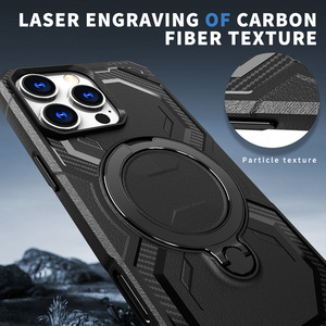 <span class=keywords><strong>Armor</strong></span> TPU Chân Đế Từ Tính Sạc Không Dây Chống Sốc Cover Quay Lại Cho iPhone 16e 15 14 13 16 Pro Max Đen Điện Thoại Trường Hợp - Product Image 4