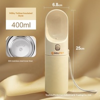 Bouteille d'eau portable en acier inoxydable de 400 ml pour animaux de compagnie, tasse à eau isolée pour chiens et chats, pour les voyages, les promenades et les sorties en plein air