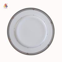 10 pouces fines nouvelles assiettes cassables en porcelaine assiette de cuisine en céramique avec décalque en relief gris