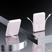 Cargador Inalámbrico Portátil Super Delgado de Alta Calidad, Batería Externa de 10000 mAh, Soporte Magnético, Mini USB, 22.5 W, 3 A, Pantalla LED