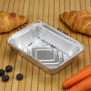 Small Oem Biodegradable Disposable Silver Tinfoil Container Aluminum Plate Food Packaging Aluminum Foil Containers with Lid - Product Image 3