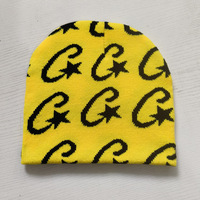 Bonnet en tricot jacquard unisexe en acrylique chaud, motif lettres, style européen et américain, tendance automne-hiver