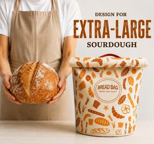 Sacs à <span class=keywords><strong>pain</strong></span> en toile réutilisables à fond rond en TPU 3D pour <span class=keywords><strong>pain</strong></span> au levain fait maison, grands sacs à <span class=keywords><strong>pain</strong></span> avec fermeture à glissière et boucle - Product Image 3