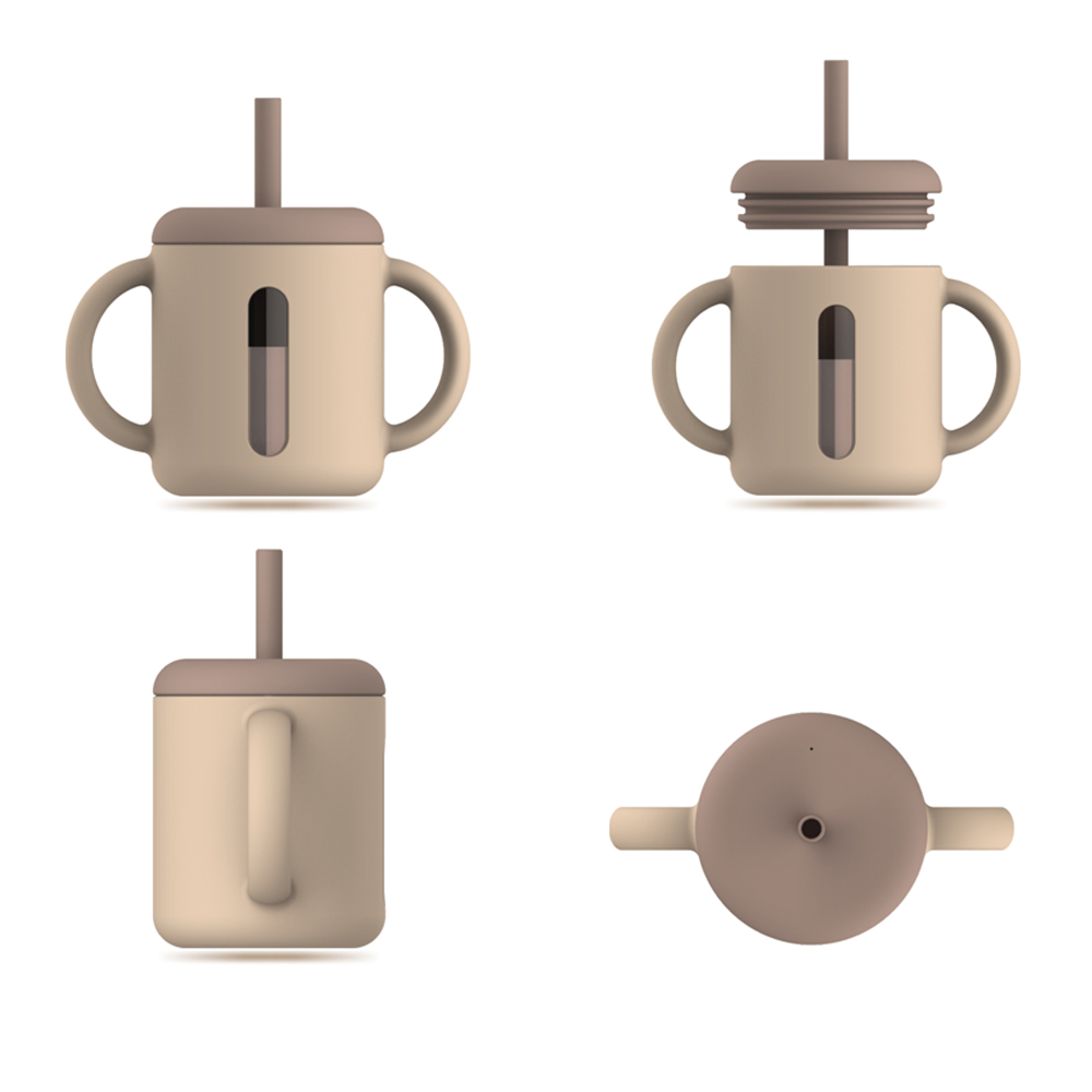 Silicone straw cup