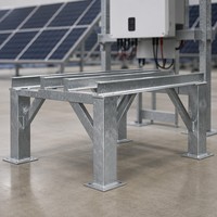 Cadre de base soudé par onduleur de qualité industrielle, galvanisé à chaud, classe C3-C5, en acier au carbone Q235 Q345 Q355, fabrication ISO 9001