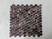 Mosaïque ronde en marbre rouge Rosso Levanto, carrelage en pierre naturelle, design moderne pour la cuisine, la salle de bain, les sols