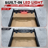 Barre de protection universelle en acier noir mat réglable pour Hilux Vigo Revo Ranger Navara NP300 D40 avec feux de freinage et de recul à LED