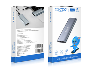 Casing Hard Drive Eksternal Portabel OSCOO M.<span class=keywords><strong>2</strong></span> SSD Enclosure 10Gbps Mendukung M.<span class=keywords><strong>2</strong></span> NVME 1TB Disk Eksternal - Product Image 1