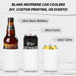 Refroidisseur de canettes en néoprène vierge isotherme, réutilisable et personnalisable, pour la vente en gros et le bricolage, idéal pour les fêtes, mariages, plage, camping et activités de plein air - Product Image 4