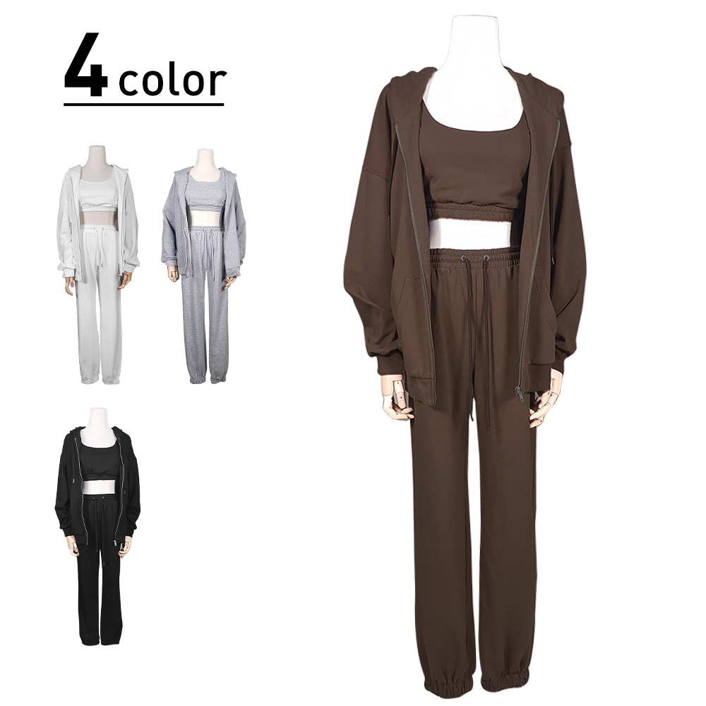 custom logo plus size women's crop top hoodies sweatshirts pullover bulk Long Sleeve oversized casual cotton 3 piece pants set