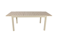 Table extensible pliable en aluminium 150/200 cm, table de salle à manger intérieure/extérieure avec 27 lattes en bois plastique pour jardin et terrasse